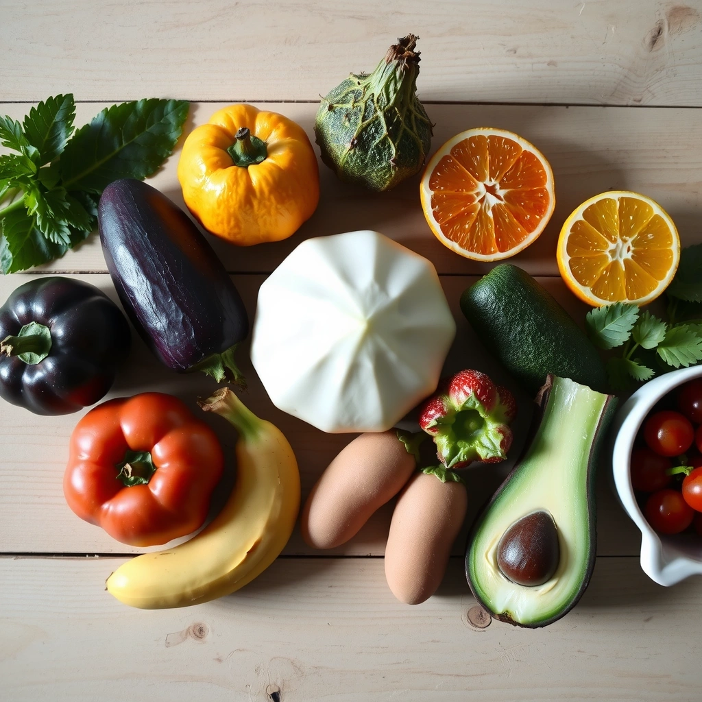 Aliments frais et colorés